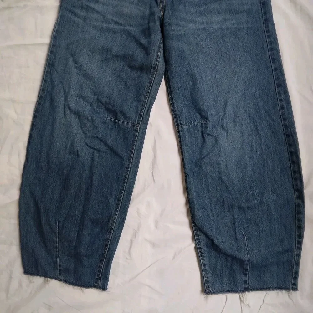 Old Navy Barrel Leg Jeans Adjustable Waist Boho Preppy Girls Size 14